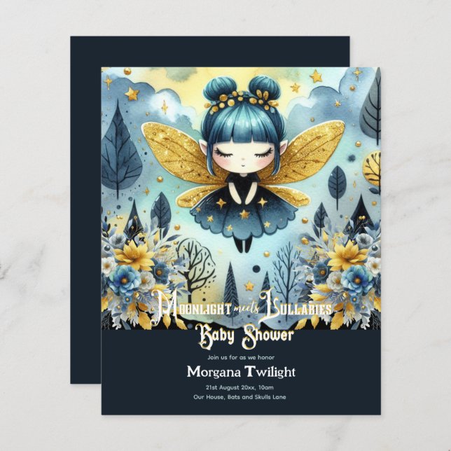 ゴシックベビーシャワーかわいい女の子ムーンライトラビー (正面/裏面)