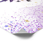 ゴシックベビーシャワーウェルカムサインブラックパープルカラス ポスター (角)