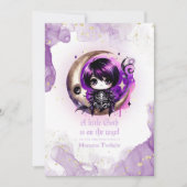 ゴシックベビーシャワースケルトンクロウムーンライト 招待状 (正面)