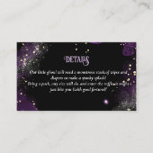 ゴシックベビーシャワーパープルブラックおむつラッフル エンクロージャーカード (正面)