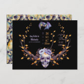 ゴシックベビー統計の到着発表ハロウィーン ポストカード (正面/裏面)