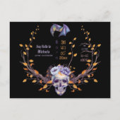 ゴシックベビー統計の到着発表ハロウィーン ポストカード (正面)