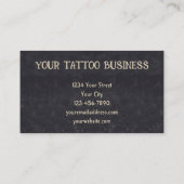 ゴシックベージュグレースカルタトゥーショップ 名刺 (裏面)