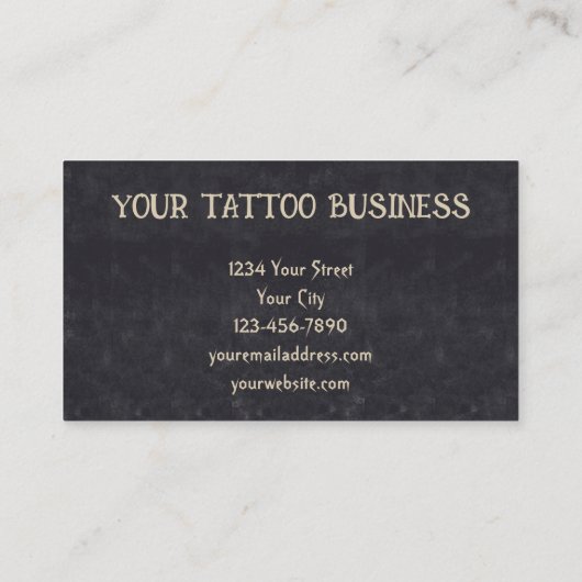 ゴシックベージュグレースカルタトゥーショップ 名刺 (裏面)