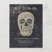 ゴシックベージュグレースカル誕生日RIP To His 20 インビテーションポストカード (正面)