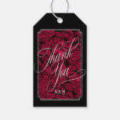 ゴシックペイズリーフレームありがとうバーガンディID866 ギフトタグ (正面)