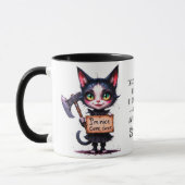 ゴシックホラーなサイコ可愛い猫と斧  マグカップ (左)