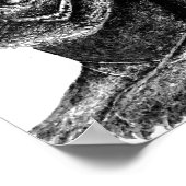 ゴシックホラーアート – cat skeleton poster ポスター (角)