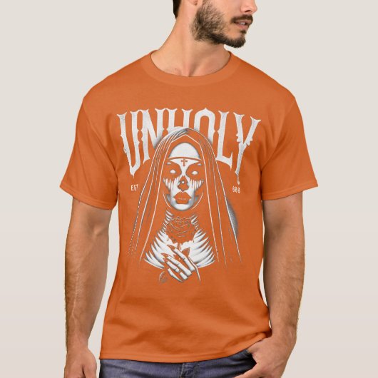 ゴシックホラー不浄の修道女 ジョークグッズ Tシャツ (正面)