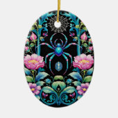 ゴシックホリデースパイダーインフラワーズシーズンズクリープニング セラミックオーナメント (正面)