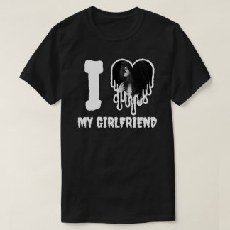 ゴシックホワイトハートの写真入りギフトラブTシャツ Tシャツ