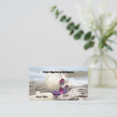 ゴシックホワイトピンク スケルトン ビーチ 名刺 (スタンド正面)