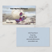 ゴシックホワイトピンク スケルトン ビーチ 名刺 (正面/裏面)