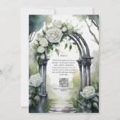 ゴシックホワイトローズのウェディング 招待状 (裏面)