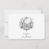 ゴシックボタニカルRSVP 黒と白 サンキューカード (裏面)