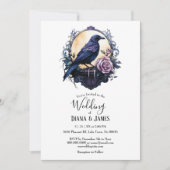 ゴシックボホフローラレイベン&バラ結婚ズ 招待状 (正面)