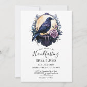 ゴシックボホフローラレイヴン&バラハンドスティング 招待状 (正面)