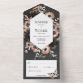 ゴシックボホモスブラック&ブラウンフローラNo Dinner オールインワン招待状 (内側)