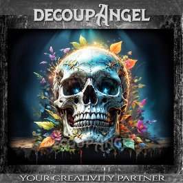 ゴシックポップ・アートのスカル – デコページ –  薄葉紙