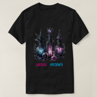 ゴシックポーションボトルTシャツ | ダークファンタジーとウィット Tシャツ