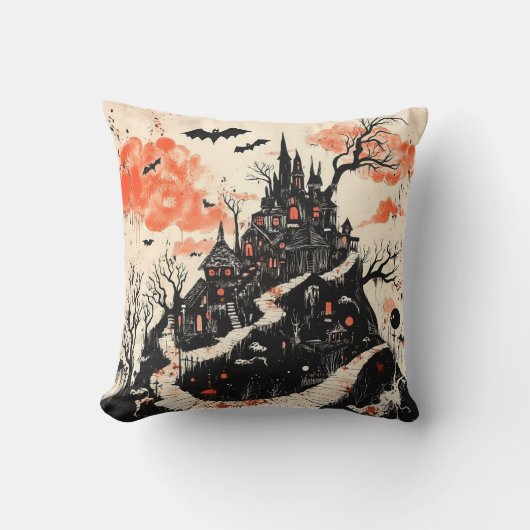 ゴシックマンションハロウィーンダークエステティック クッション (正面)