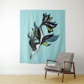 ゴシックマーメイドビューティフルブルーグリーンインクスケッチ タペストリー (インサイチュ)