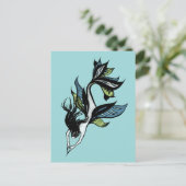 ゴシックマーメイドビューティフルブルーグリーンインクスケッチ ポストカード (スタンド正面)