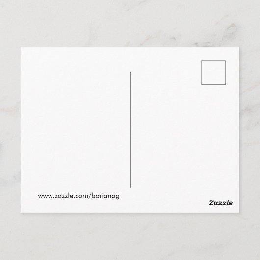 ゴシックマーメイドビューティフルブルーグリーンインクスケッチ ポストカード (裏面)