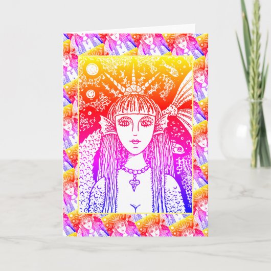 ゴシックマーメイド、ブラックシーサイレンファンタジーウィムシー空白の カード (正面)