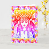 ゴシックマーメイド、ブラックシーサイレンファンタジーウィムシー空白の カード (黄色い花)