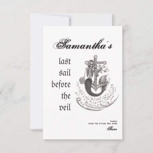 ゴシックマーメイド ラストセイル ヴェイル  ブライズメイドパーティー サンキューカード (正面)