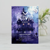 ゴシックミステリー ハロウィンパーティー ホイル招待状 箔招待状 (立ち正面)