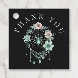 ゴシックミントグリーンフローラスパイダーウェブ フェイバータグ