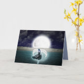 ゴシックムーンエンジェルグリーティングカード カード (黄色い花)