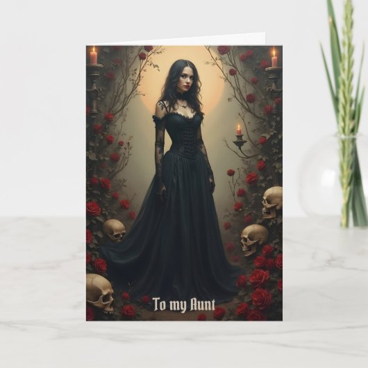 ゴシックムーン叔母誕生日 カード (正面)