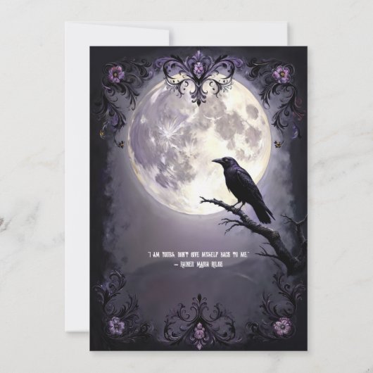 ゴシックムーン&レイヴン結婚式招待状ダークスタイル 招待状 (裏面)