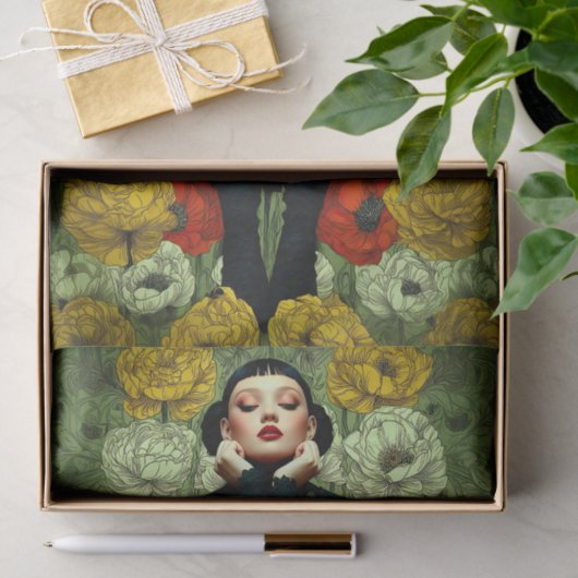 ゴシックメスファッション花付きDQ4Rデコページ 薄葉紙 (ギフト)