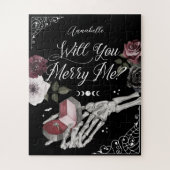 ゴシックメリー体の骨格保持リングや輪 ジグソーパズル (縦)