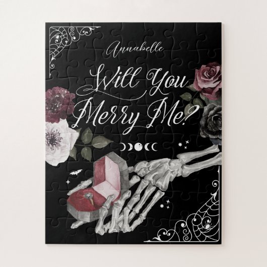 ゴシックメリー体の骨格保持リングや輪 ジグソーパズル (縦)