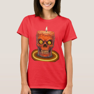 ゴシックメルトスカルキャンドルウィメンズTシャツ - Spoo Tシャツ