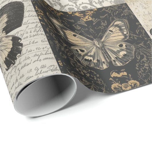ゴシックモスコラージュヴィンテージハロウィーン ラッピングペーパー (ロールコーナー)