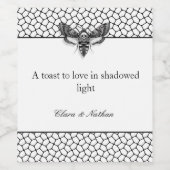 ゴシックモススカル結婚ズワインボトルラベル – Blac ワインラベル (シングルラベル)