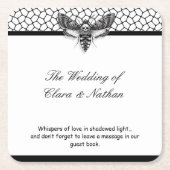 ゴシックモススカル結婚ズ – ダークエレガント スクエアペーパーコースター (正面)