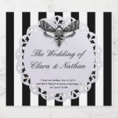 ゴシックモススカル結婚ズ – ダークエレガント スパークリングワインラベル (シングルラベル)