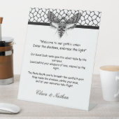 ゴシックモス結婚スカルズ[白黒 台座サイン (インサイチュ)