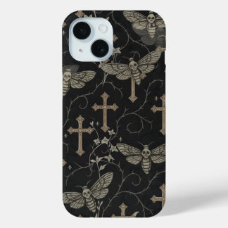 ゴシックモス&クロスダマスクフォンケース iPhone 15ケース
