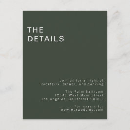 ゴシックモダングリーンエンクロージャカード 招待状