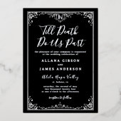 ゴシックモノグラム結婚式 Till Death Do Us Part 箔招待状 (正面)