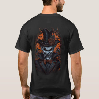 ゴシックモンスター・トップハット・コウモリのハロウィンアート Tシャツ