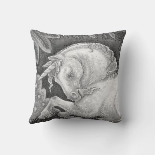ゴシックユニコーンホースファンタジー装飾用クッション クッション (裏面)